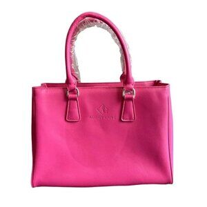NWT Aubry Lane Barbie Pink Leather Tote Bag OS